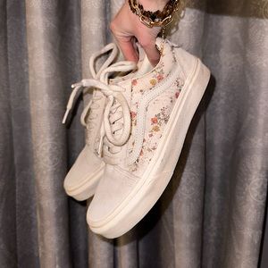 vintage floral old skool vans size 7
